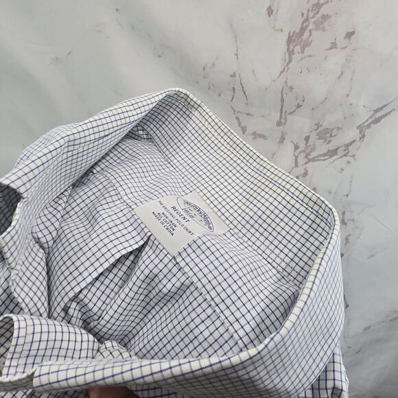 Brooks Brothers Shirt Men XXL 18 1818 Regent Non Iron Original Polo Windowpane - Picture 10 of 16